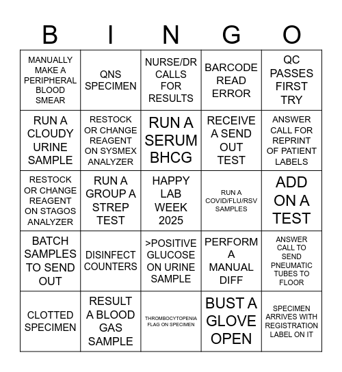 LAB WEEK 2025 Bingo Card