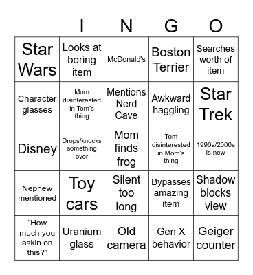 Thomas and Mhomas Bingo Card