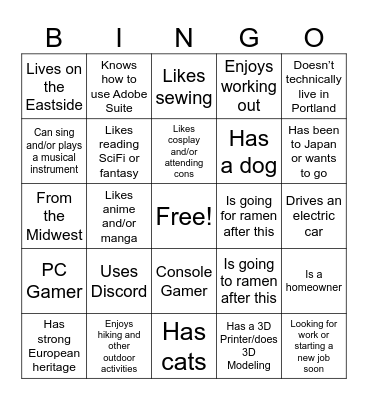 Birthday Ice Breaker Bingo Card