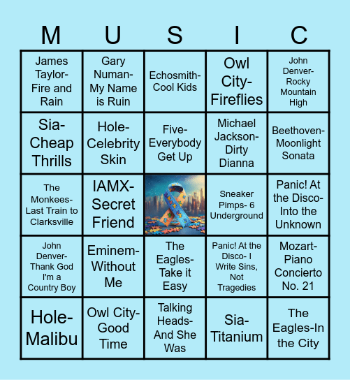 A SPECTRUM OF MUSIC Bingo Card