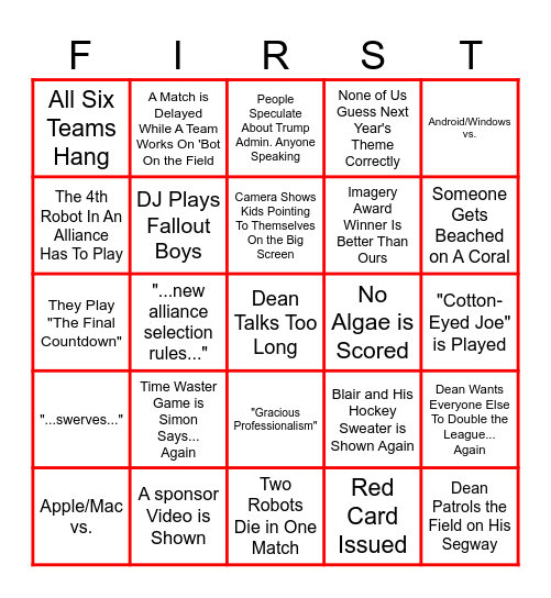 Einstein 2025 Bingo Card