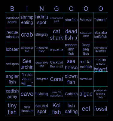 Fish Bingo Card