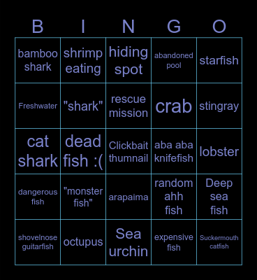 Fish Bingo Card
