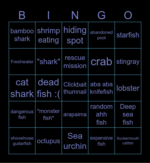 Fish Bingo Card