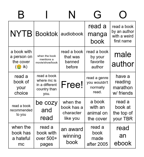 Book Bingo (mark one per book) Bingo Card