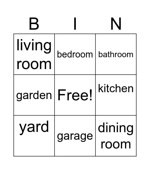 places Bingo Card