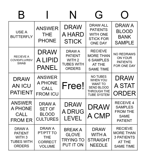 LAB WEEK 2025 PHLEBOTOMY Bingo Card