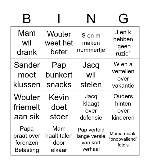 Pasen Bingo Card