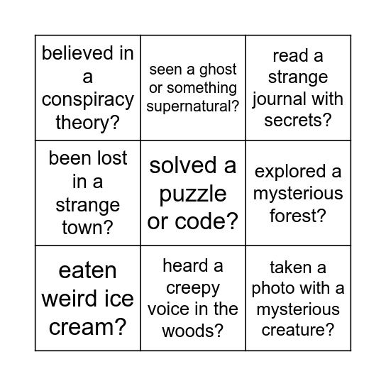 Have you ever... Bingo Card