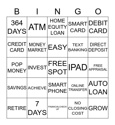 WIN PRIZE @ PNC BANK Bingo Card