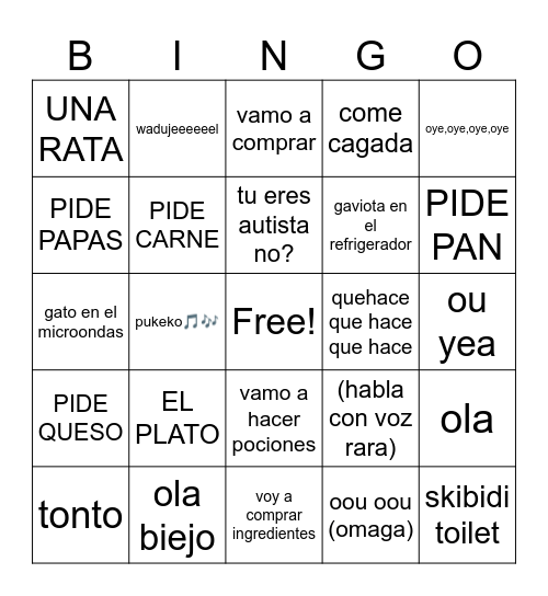 cuk burgers Bingo Card