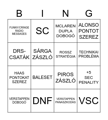 SZAÚDI NAGYDÍJ Bingo Card