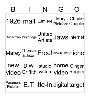 Ch 8 Movies Bingo Card