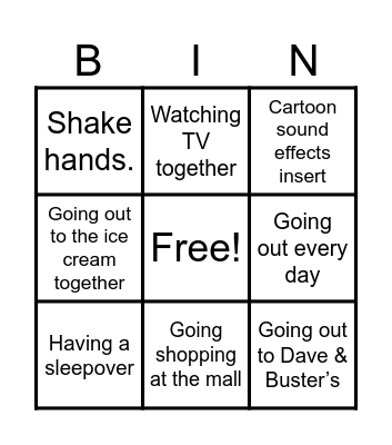 How I represent , best friends Bingo Card
