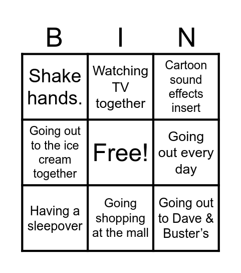 How I represent , best friends Bingo Card