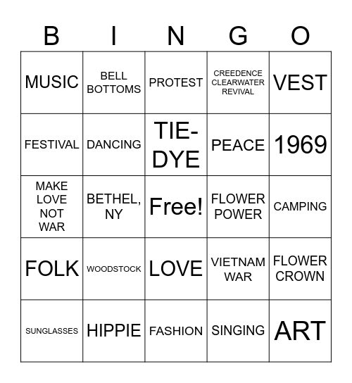 WOODSTOCK BINGO Card