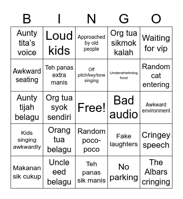 Rumah Orang Tua 2.0 Bingo Card