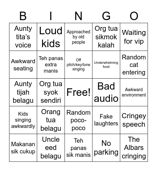 Rumah Orang Tua 2.0 Bingo Card