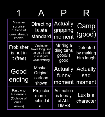 Lux Bingo Card Bingo Card