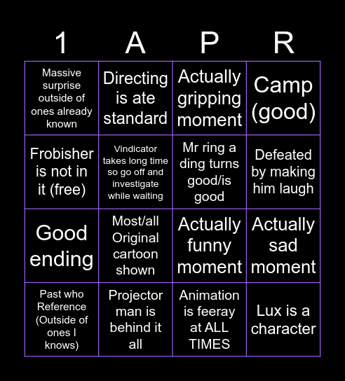 Lux Bingo Card Bingo Card