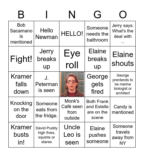 Seinfeld Bingo Card
