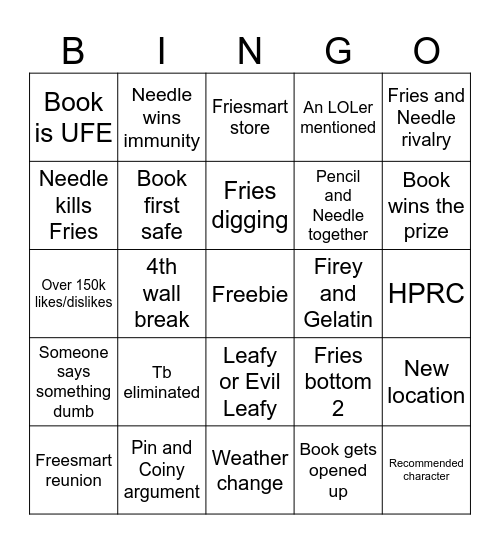 Bfdia 19 bingo Card