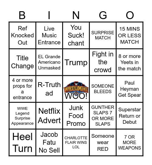 Wrestlemania 41 Bingo Card