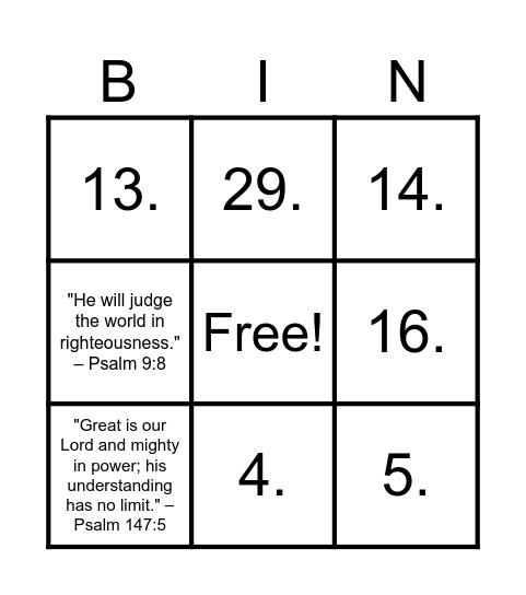 Charlie's Bingo - What is God? Bingo Card