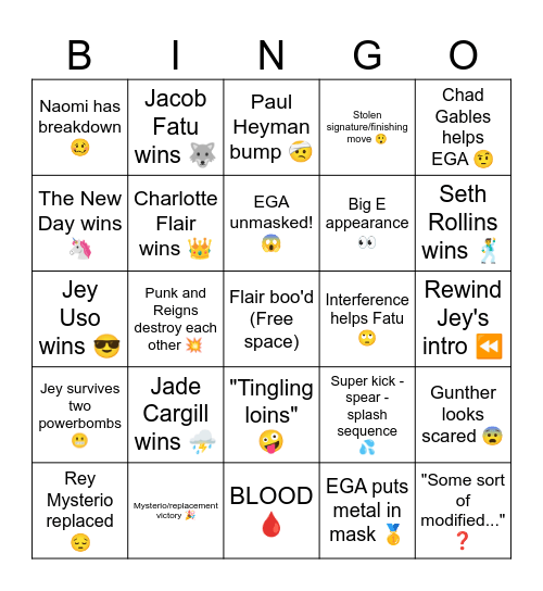 Wrestlemania 41 Night #1 Bingo Card