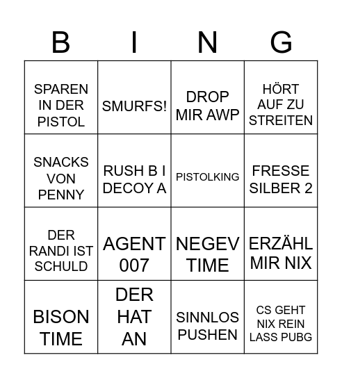MIKE BINGO Card