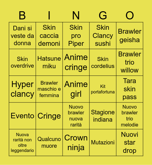 Brawl talk 19/04 Bingo Card