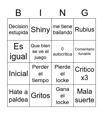 Pk lets go randomlocke fola Bingo Card