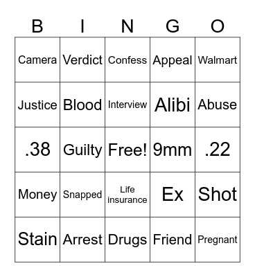 Snapped Bingo Card