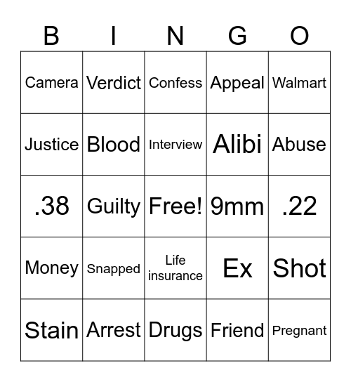 Snapped Bingo Card