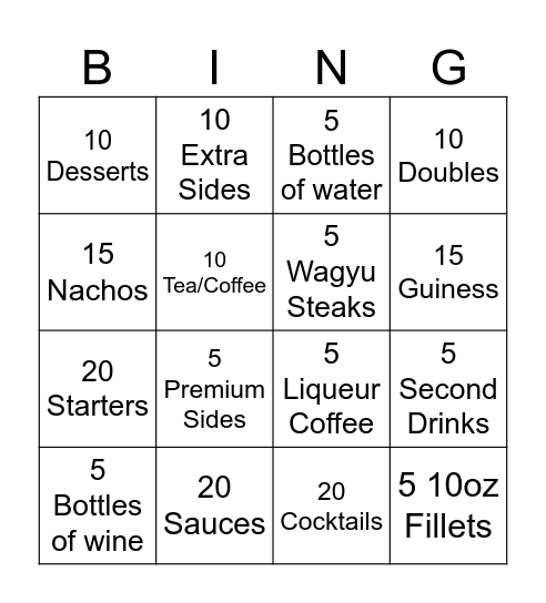 Super Selling Saturday Bingo Card