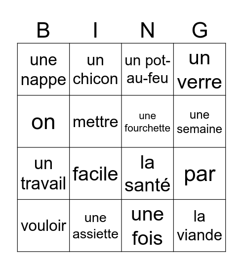 contact 15 Bingo Card