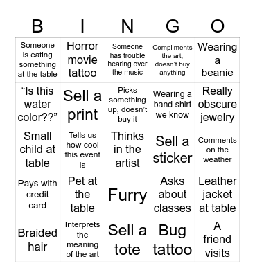 Punk rock flea Bingo Card