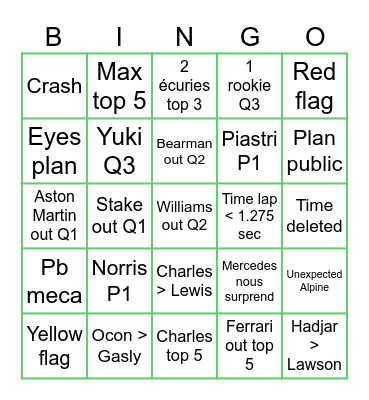 Qualif Arabie Saoudite Bingo Card