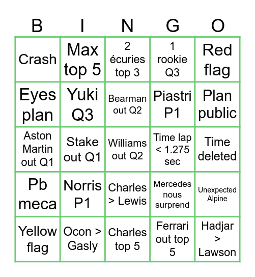 Qualif Arabie Saoudite Bingo Card