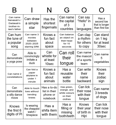 MOJMILAN Bingo Card