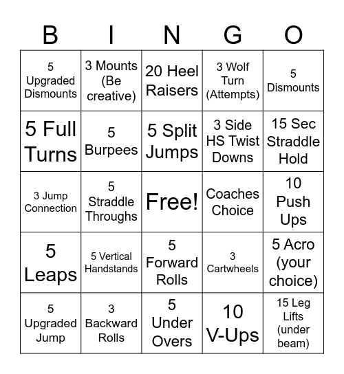 BEAM BINGO Card