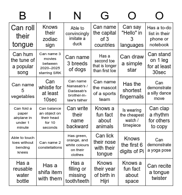 MOJMILAN Bingo Card