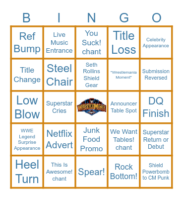 Wrestlemania 41 Bingo Card