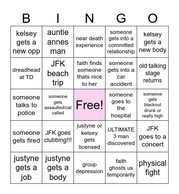 summer bingo Card