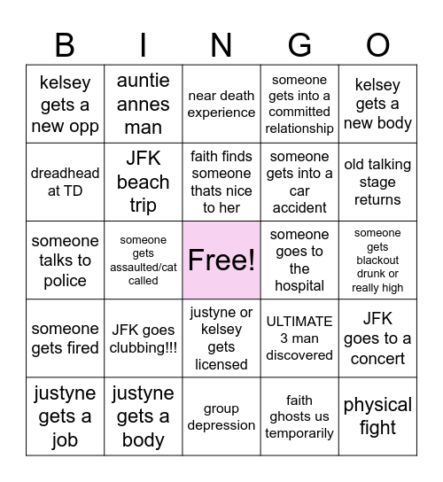 summer bingo Card