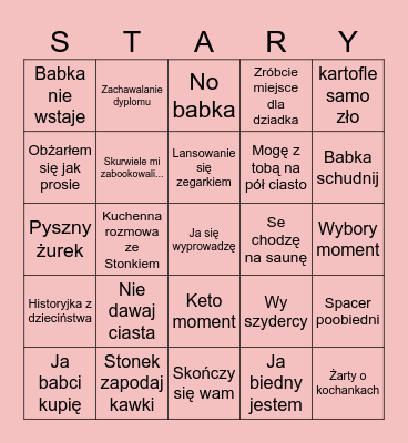 Stary Moment Easter Bingo Card