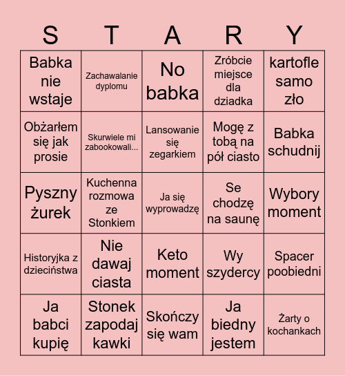 Stary Moment Easter Bingo Card