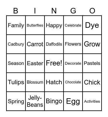 Easter Bingo Card