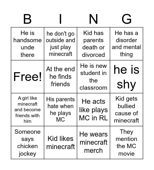 Dbar man Bingo Card