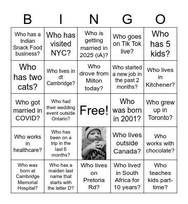 Get to Know You Bingo Card